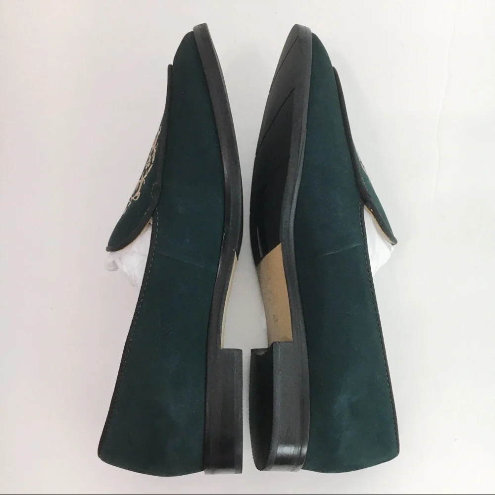 Marc‎ Joseph Womens Size 6 Emerald Green Nubuck Leather Slip On Loafers Shoes